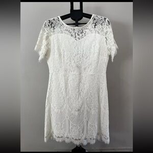 NWT MSLG White Lace Dress Women's size XXL